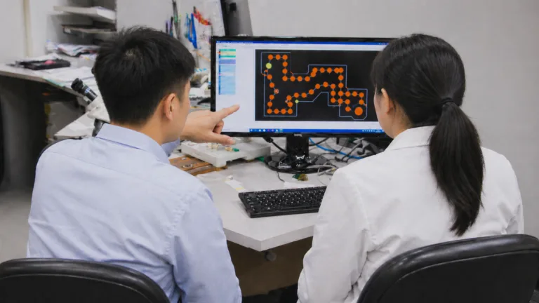 Engineers reviewing PCB assembly files for an accurate quotation