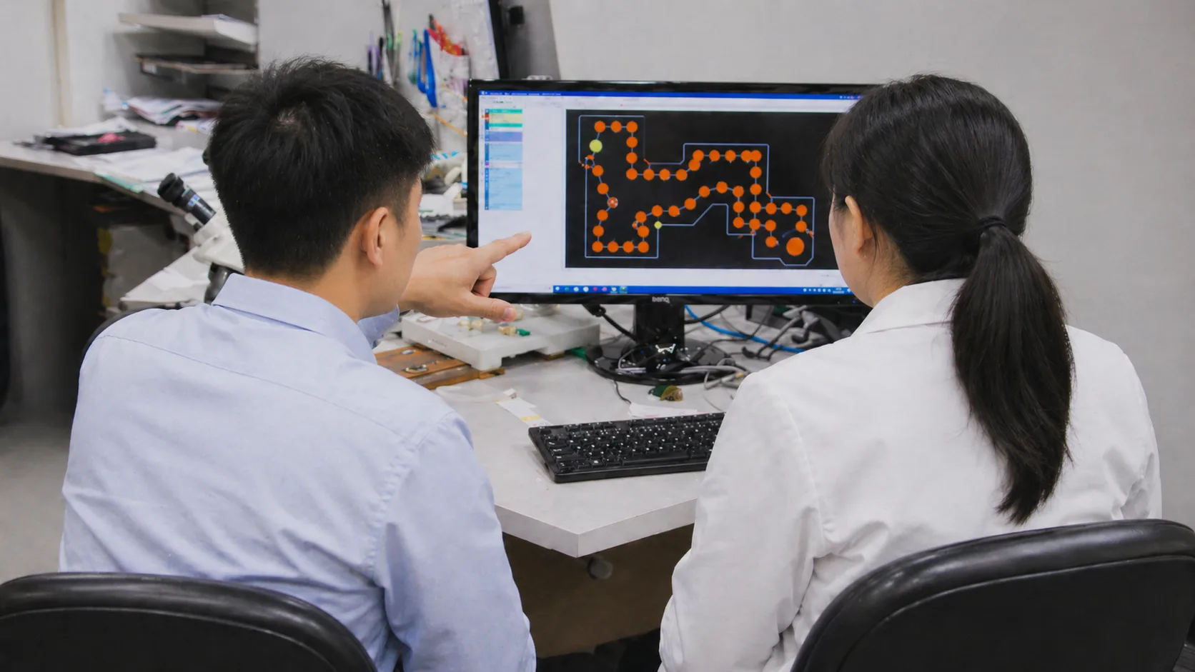 Engineers reviewing PCB assembly files for an accurate quotation