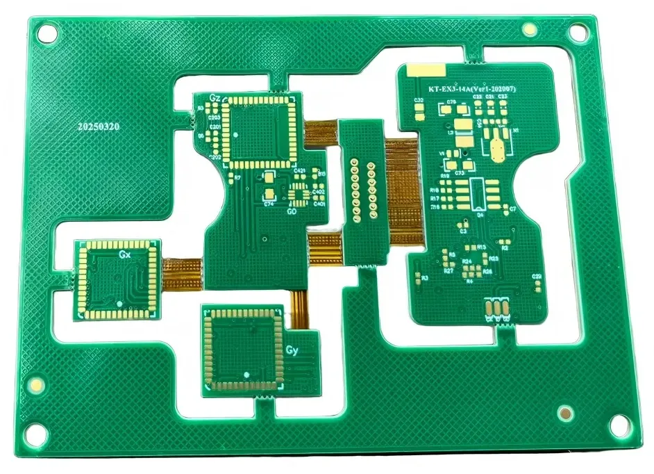 Flex and rigid-flex PCB assembly with mounted electronic components