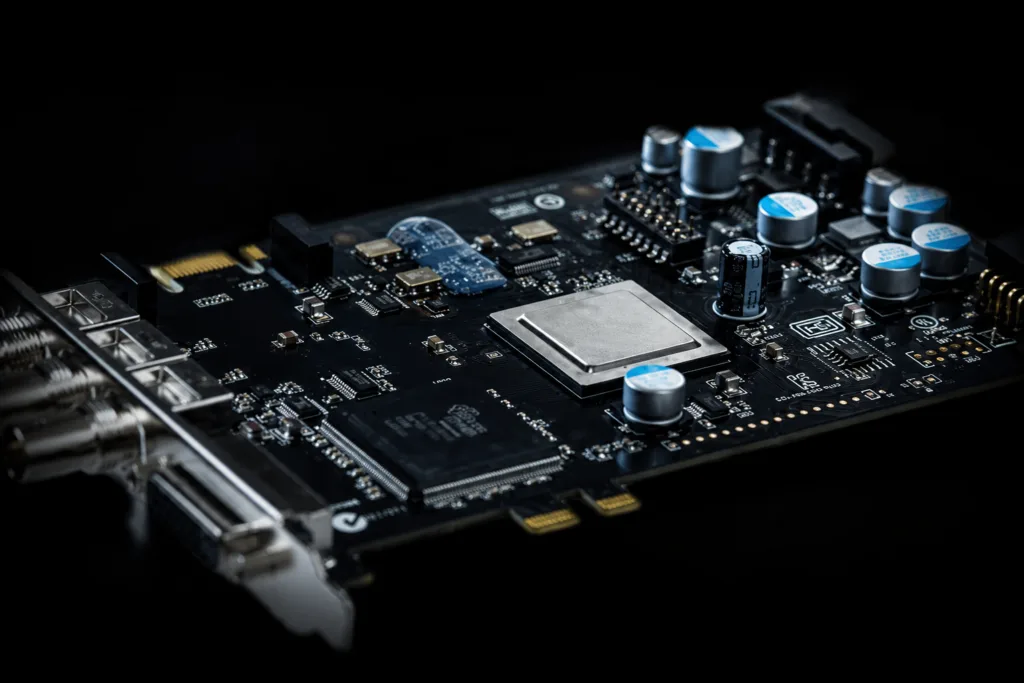 Assembled PCB with electronic components for PCB manufacturing and fabrication services Select 99 more words to run Huma