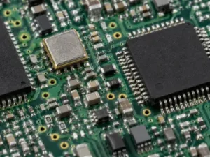 PCBA assembly detail showing fine-pitch SMT components and ENIG pads for turnkey and consigned project evaluation