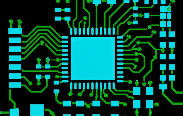PCB layout displayed for DFM and BOM review before manufacturing