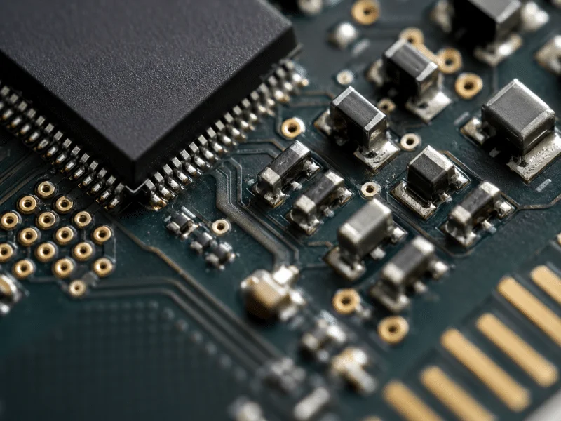 PCBA inspection detail showing BGA area and SMT solder joints for assembly capability review
