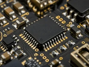 PCBA manufacturer evaluation detail with fine-pitch SMT components and clean solder joints