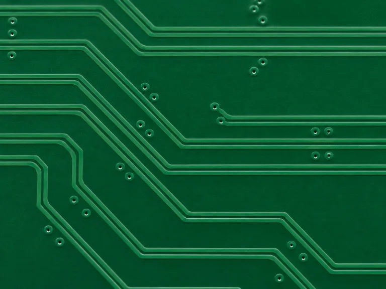 Matched differential pairs routed beneath green PCB solder mask