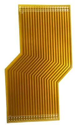 Flexible PCB circuit with narrow traces and connector contacts