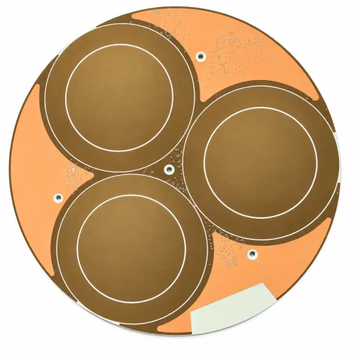 Custom circular PCB with three large copper ring patterns